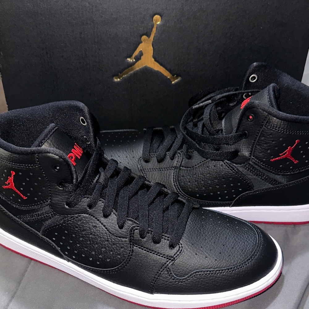 Jordan Black and Red High-Top Sneakers NEW